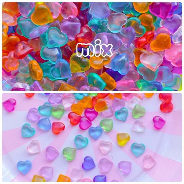 【約50㌘】heart fishbowl beads♡ハート形フィッシュボールビーズ
